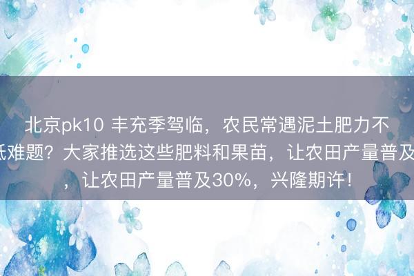 北京pk10 丰充季驾临,农民常遇泥土肥力不及、果苗成活率低难题?大家推选这些肥料和果苗,让农田产量普及30%,兴隆期许!